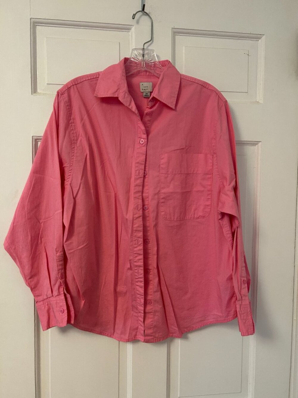 A New Day Bubblegum Pink Button Down Shirt Size XS